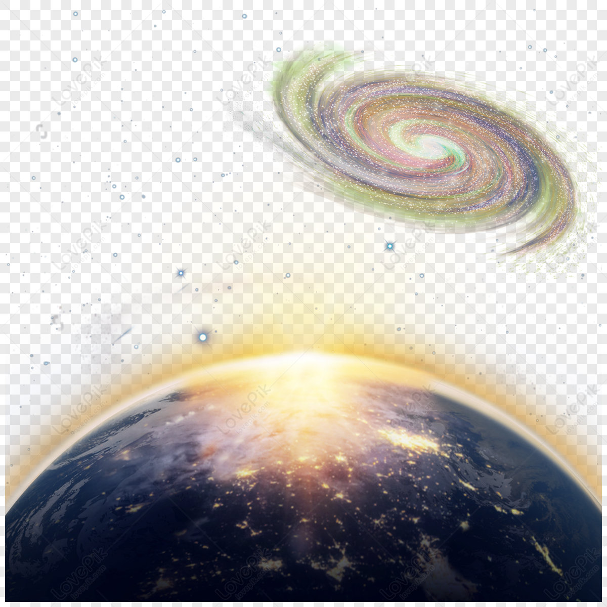 Yellow Halo Earth Galaxy Starry,universe,space,starry Sky PNG Image And ...