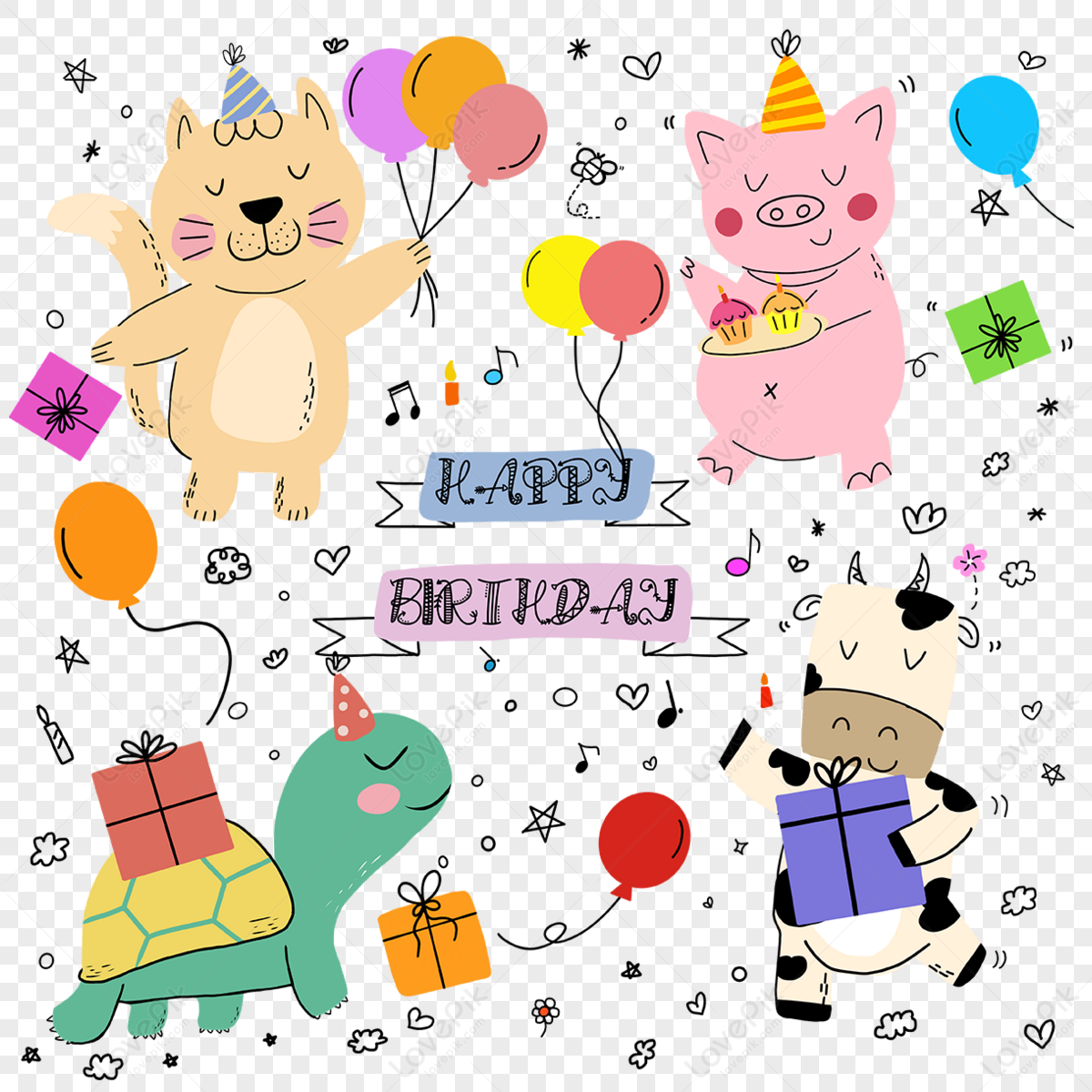 Cow Birthday PNG Images With Transparent Background | Free Download On ...