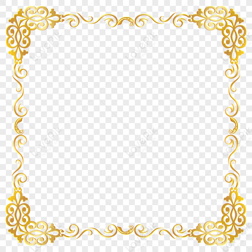 Beautiful Appearance Box Golden Border,modern,set,party PNG Transparent ...