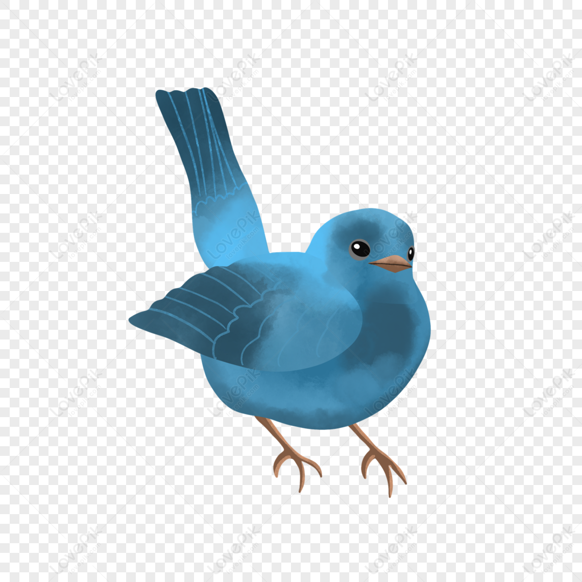 Blue watercolor bird animal,blue animals,wing,anime png hd transparent image