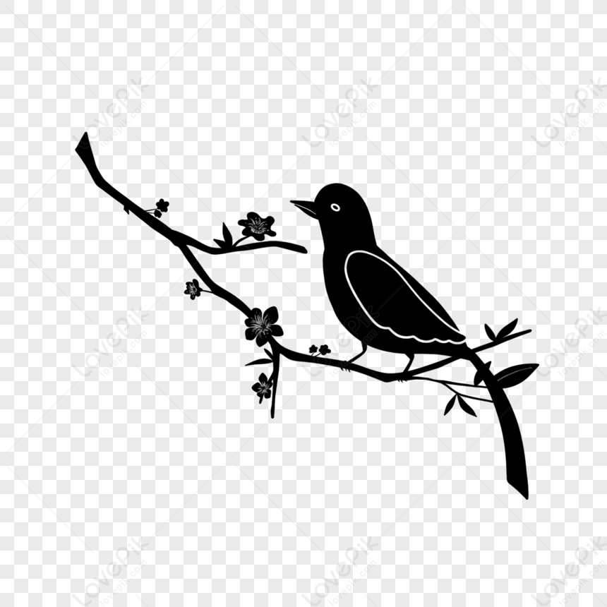 樹枝鳥剪影梅花簡單,鳥類,自然,梅花樹枝PSD圖案素材免費下載，可愛卡通 ...