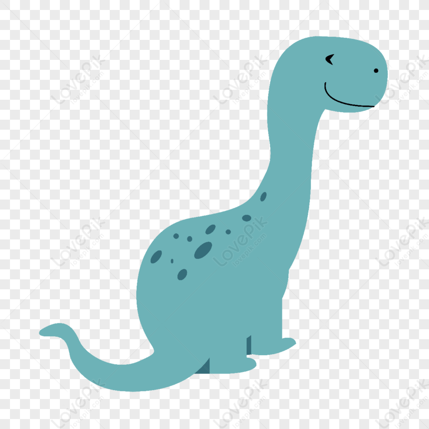 Cartoon Cute Blue Long Tail Dinosaur Illustration,dinosaur ...