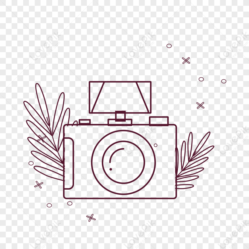 Cartoon Cute Camera Icon Stickers Photography Camera Lens Line,lens ...