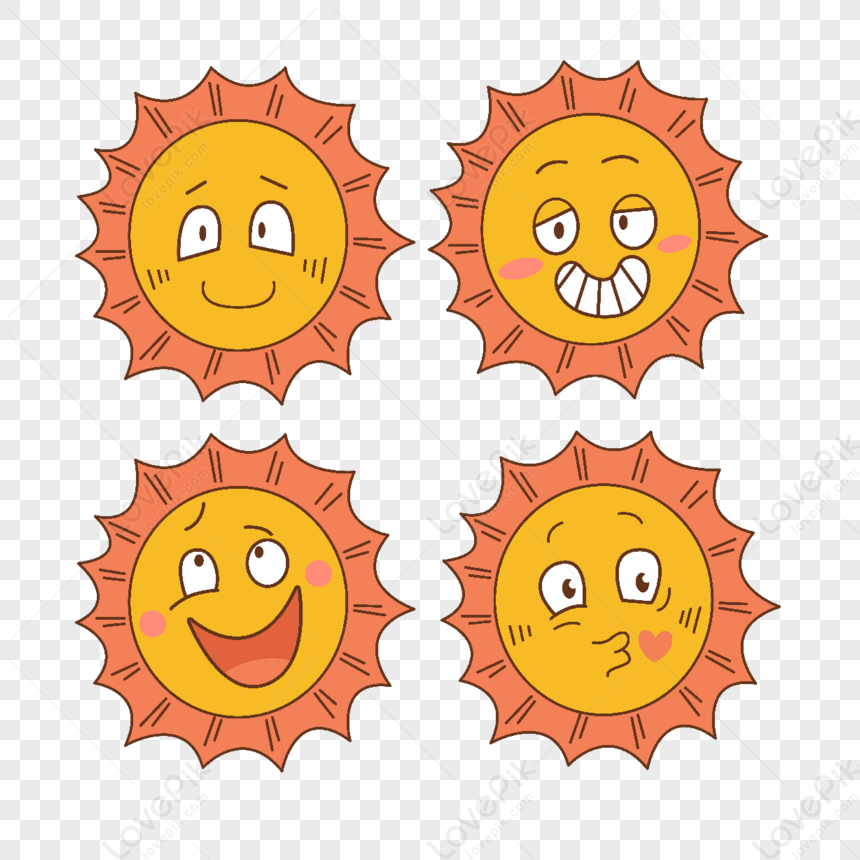 Cartoon Cute Sun Smile Face Illustration,expressions,smiling Face PNG ...