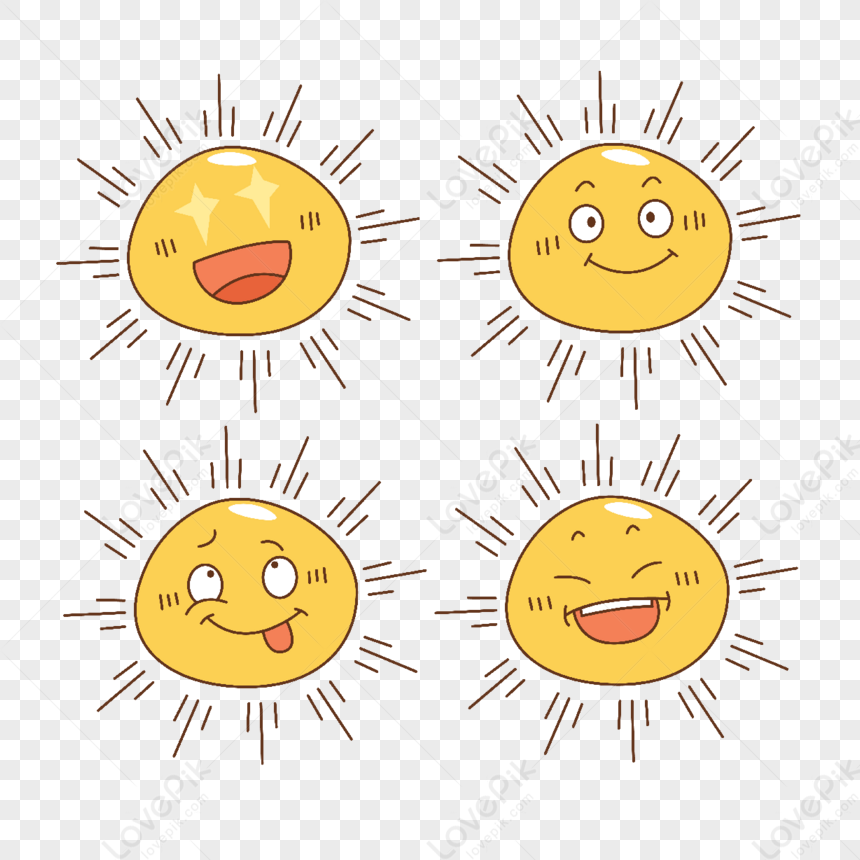 Cartoon Cute Sunset Stars Type Glasses Expressions,typing,illustration ...