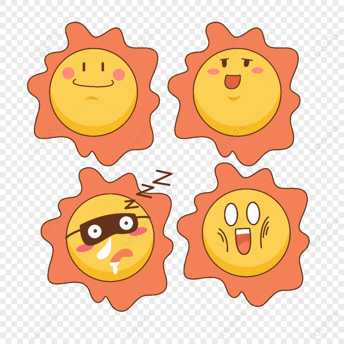 Cartoon Cute Wearing Eye Mask Sleeping Solar Expression Illustration ...