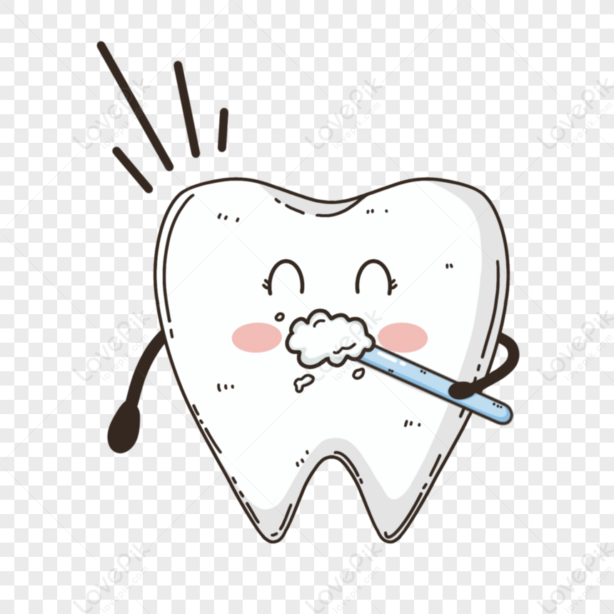 Cartoon Style Dental Care Pattern,tooth,toothbrush,nursing PNG ...