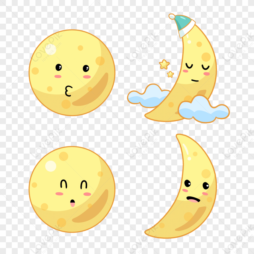 Cute Moon Blowing Whistle Smile,fruit,graphic,fun PNG White Transparent ...