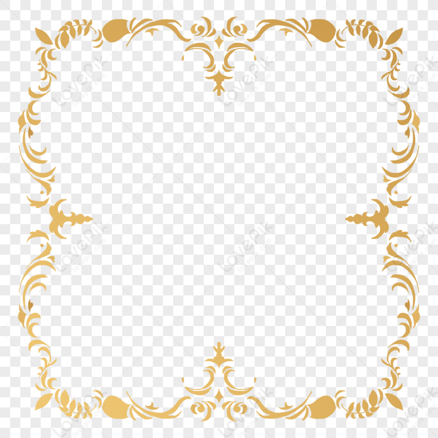 Golden Vintage Floral Border Pattern,gorgeous,frame,patterned Border ...