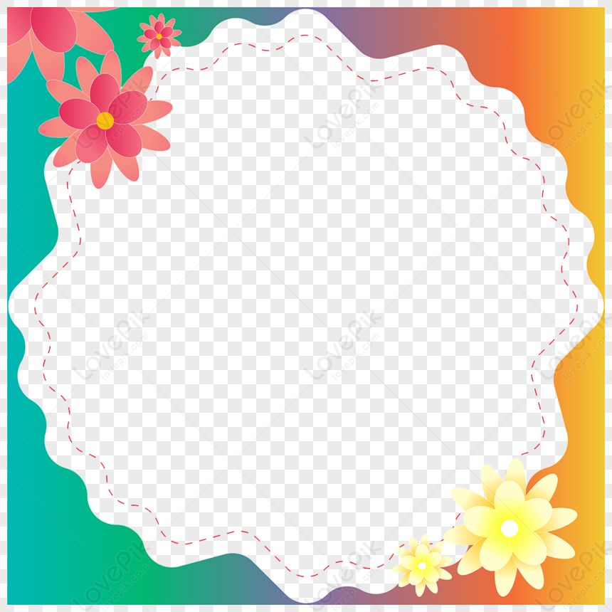 Gradient Twibbon Cartoon Floral Avatar,flower,spring Flowers,avatar ...