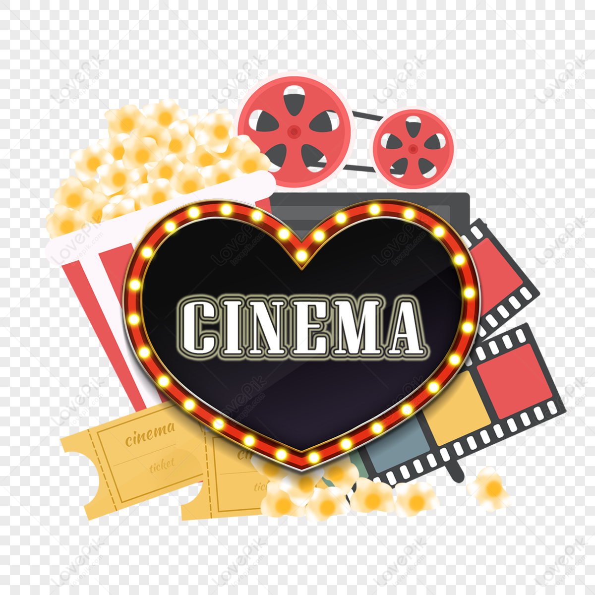 Light effect movie <b>love</b> light box card,ticket,equipment png image. 