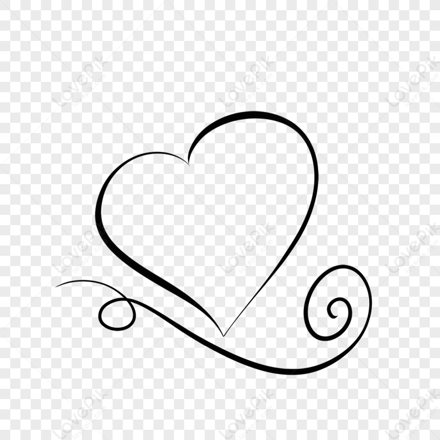 Love Line Drawing Big Love,cartoon,black Silk,illustration PNG White ...