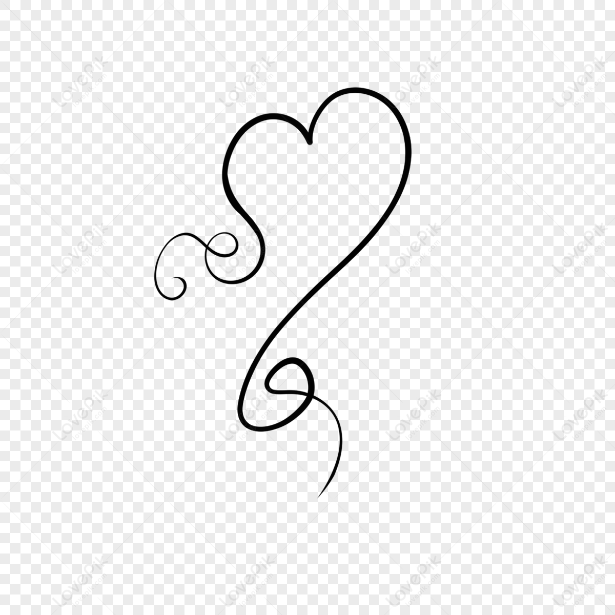 Black Lines Love PNG Images With Transparent Background | Free Download ...