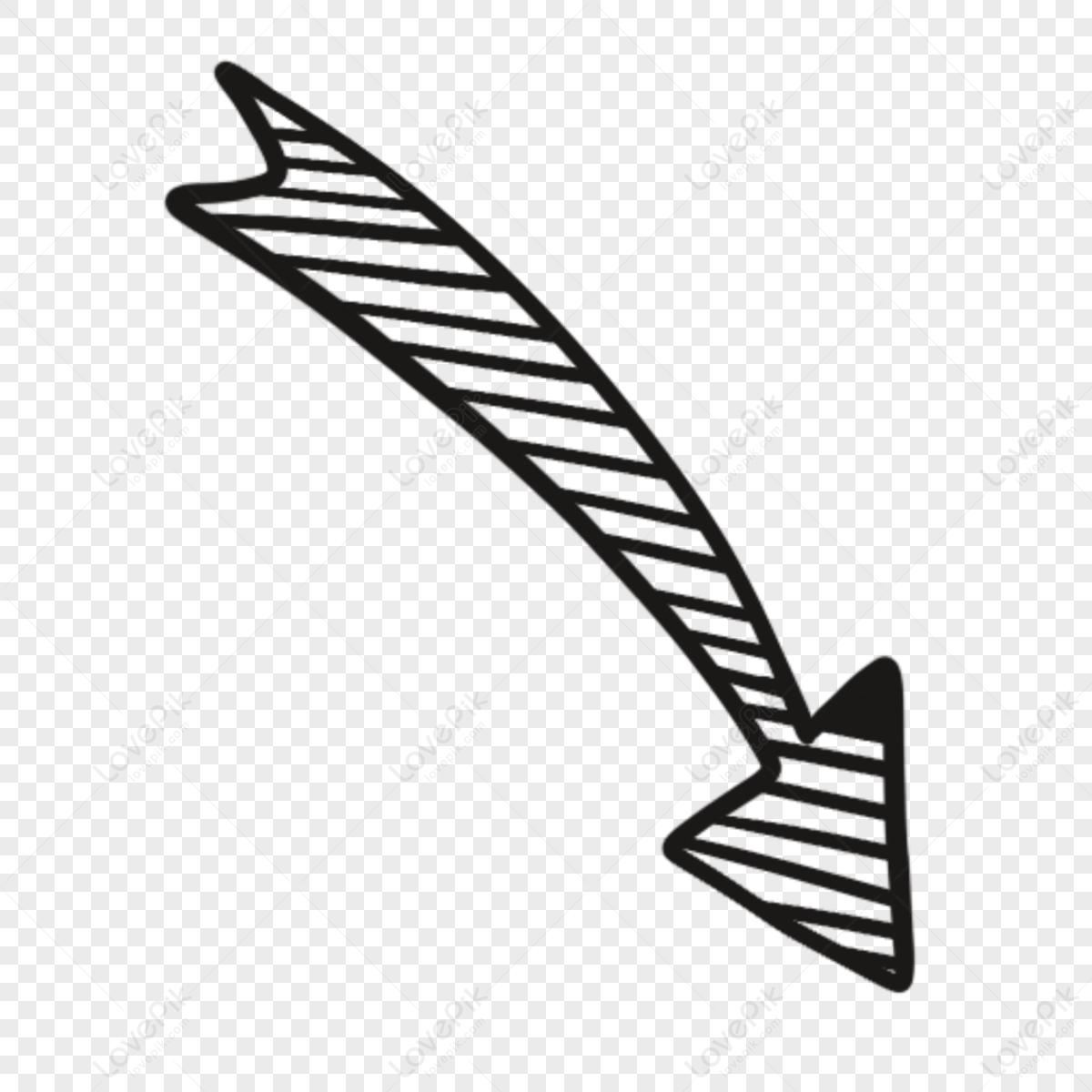 Minimalistic Cartoon Black Line Arrow,simple,line Draft,shapes PNG ...