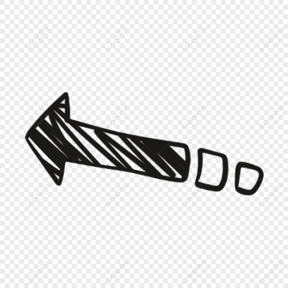 Minimalistic Cartoon Black Line Left Arrow,direction Arrows,guide PNG ...