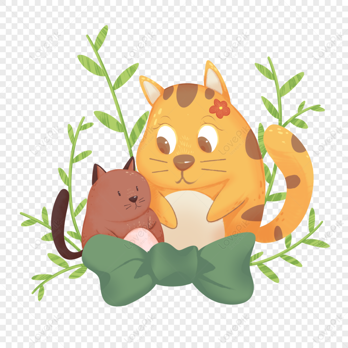 Mother's Day Cartoon Animal Cat,character,beautiful,cute png image