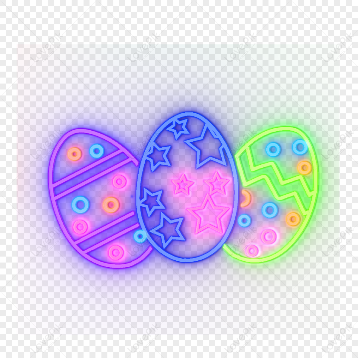 Neon Light Effective Easter Cartoon Egg,neon Lights,astronaut PNG ...