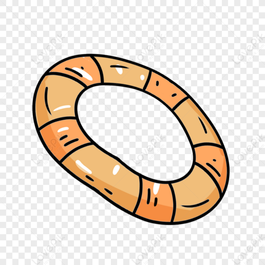 Orange Simple Cartoon Swim Ring,beach,cartoon Rings,travel PNG ...