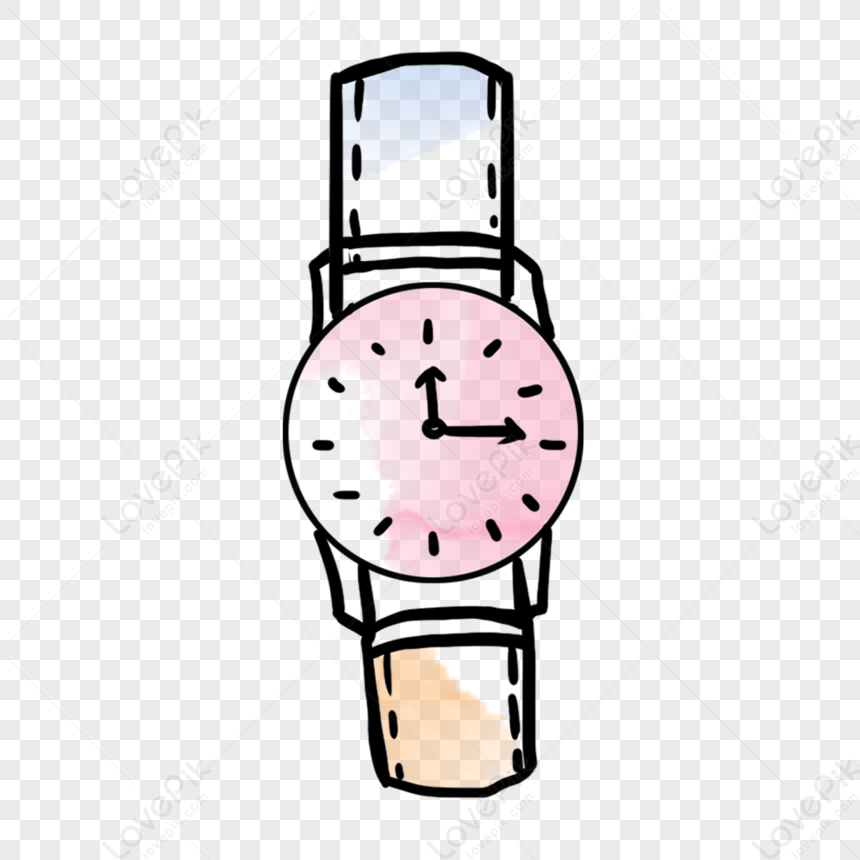 Colorful watercolor 90s digital watch pink color' Sticker | Spreadshirt