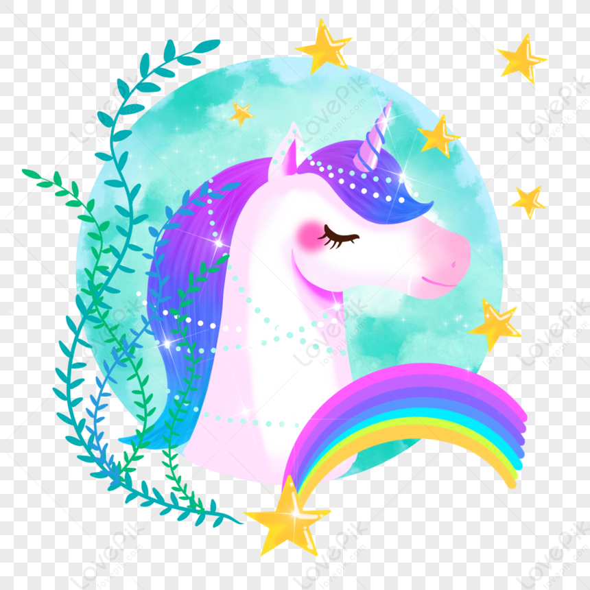 Purple Watercolor Style Cartoon Rainbow Unicorn,mane,beautiful PNG ...