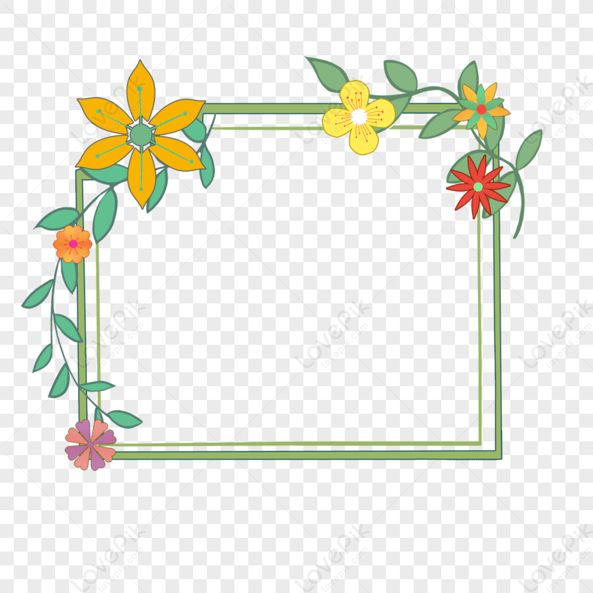 Simple Flower Border Spring Color,label,card,objects Free Png And 