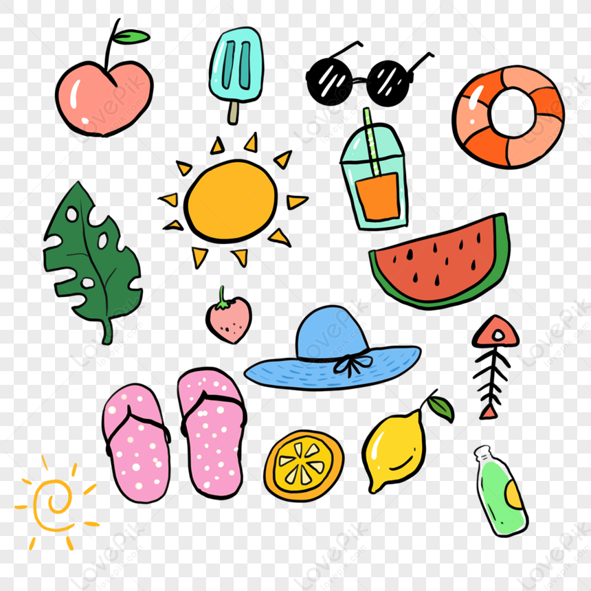 Summer Vacation Cute Fruit Sparkling Water,cute Sparkle,swim Png Free 