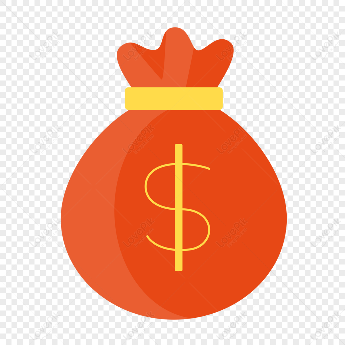 Tax cartoon logo orange dollar bag,calculation,cute png free download