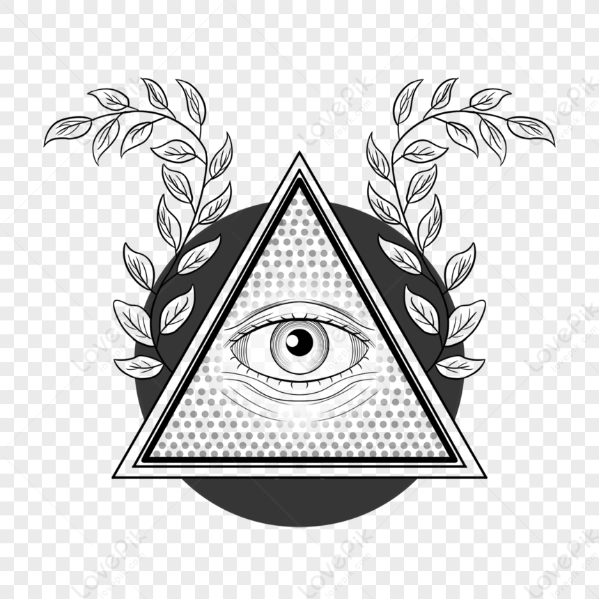 Image Details IST_11112_01905 - Eye of Providence tattoo. Masonic symbol.  All seeing eye inside shape of heart. Symbol of Sacred geometry, religion,  spirituality, occultism. Vector illustration