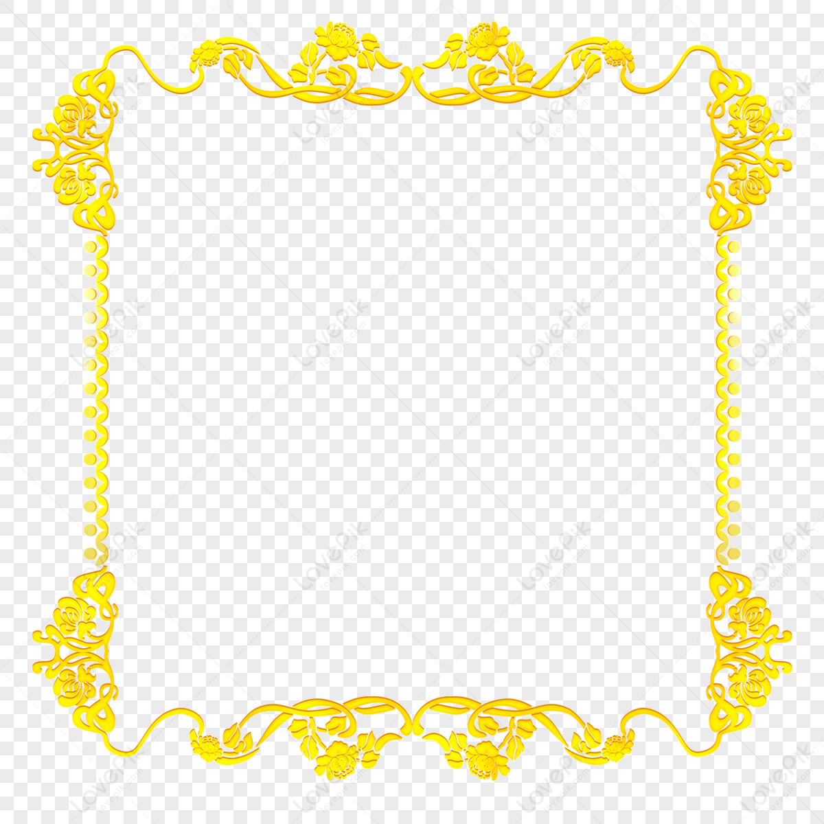 Vintage Square Golden Border,frame,group,rectangle PNG White ...