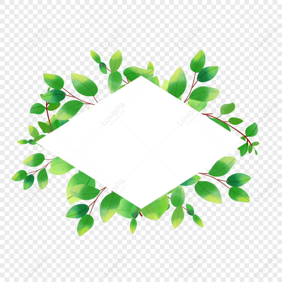 Watercolor Esuria Wedding Rhombus Plant Border,gradient,frame PNG White ...