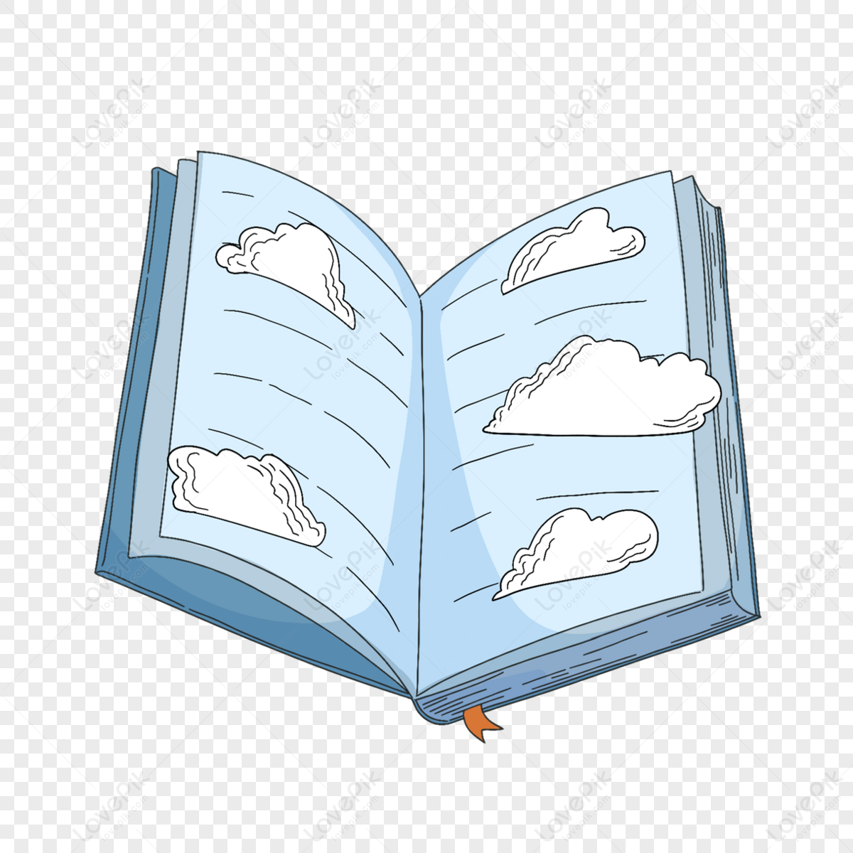 Blue Cartoon Book Cloud Clip Art,blue Clouds,white PNG Transparent ...