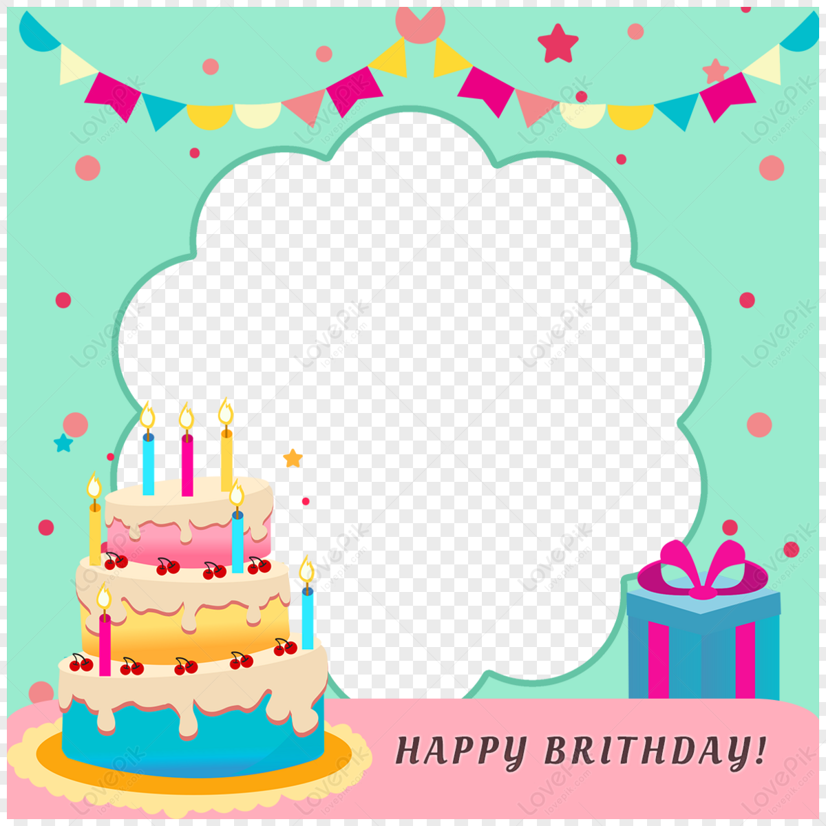 Cartoon Birthday Facebook Flower Border,greetings,drawing,event PNG ...