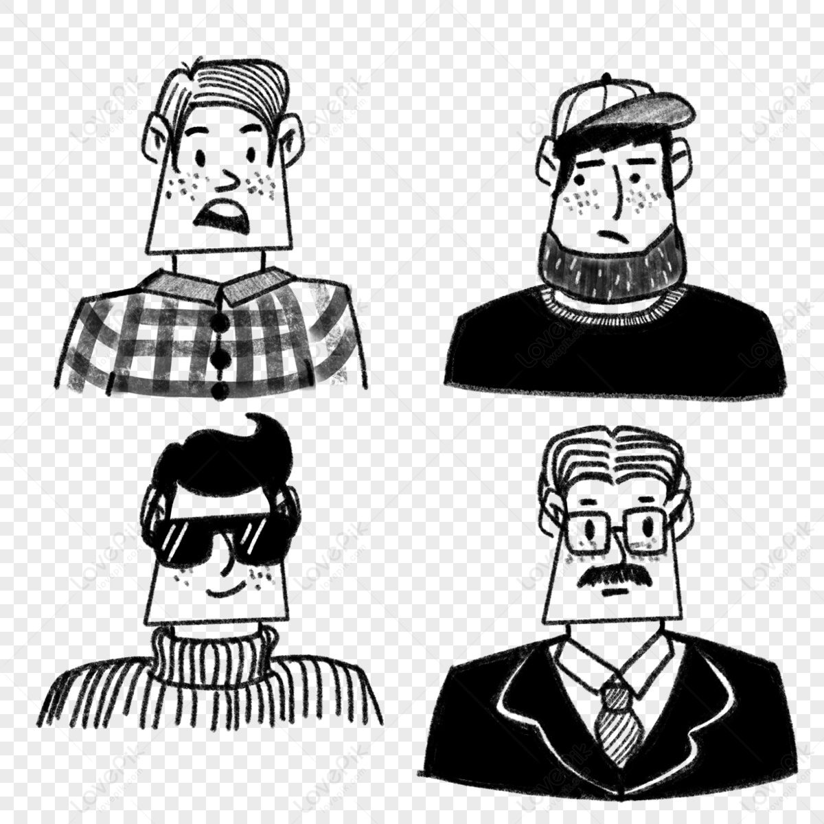 Colorless Man Figure Black And White Avatar,figures,character PNG Image ...