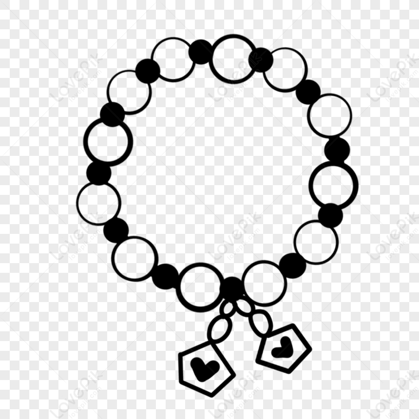 Photo de Bracelet De Perle De Doodle Monochrome Noir Et Blanc