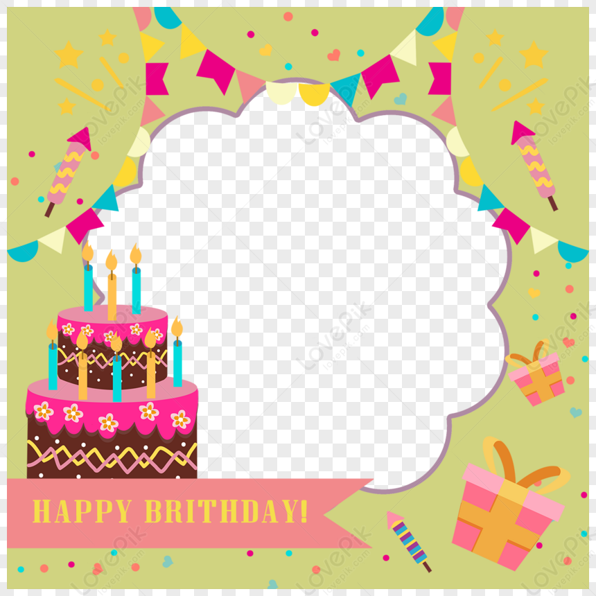 Cute Cartoon Birthday Facebook Border,food,graphic,fun PNG Transparent ...