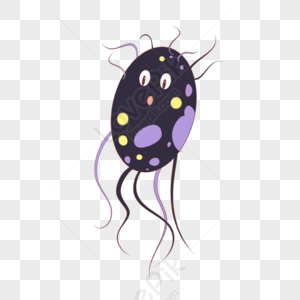 Purple Cartoon Cute Bacterial Microorganism,hand Drawing,microorganisms ...