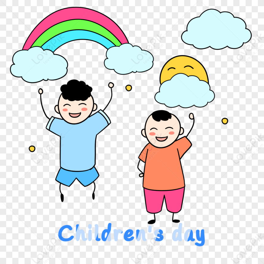 International Childrens Day Cartoon Doodle Festival Line Drawing ...