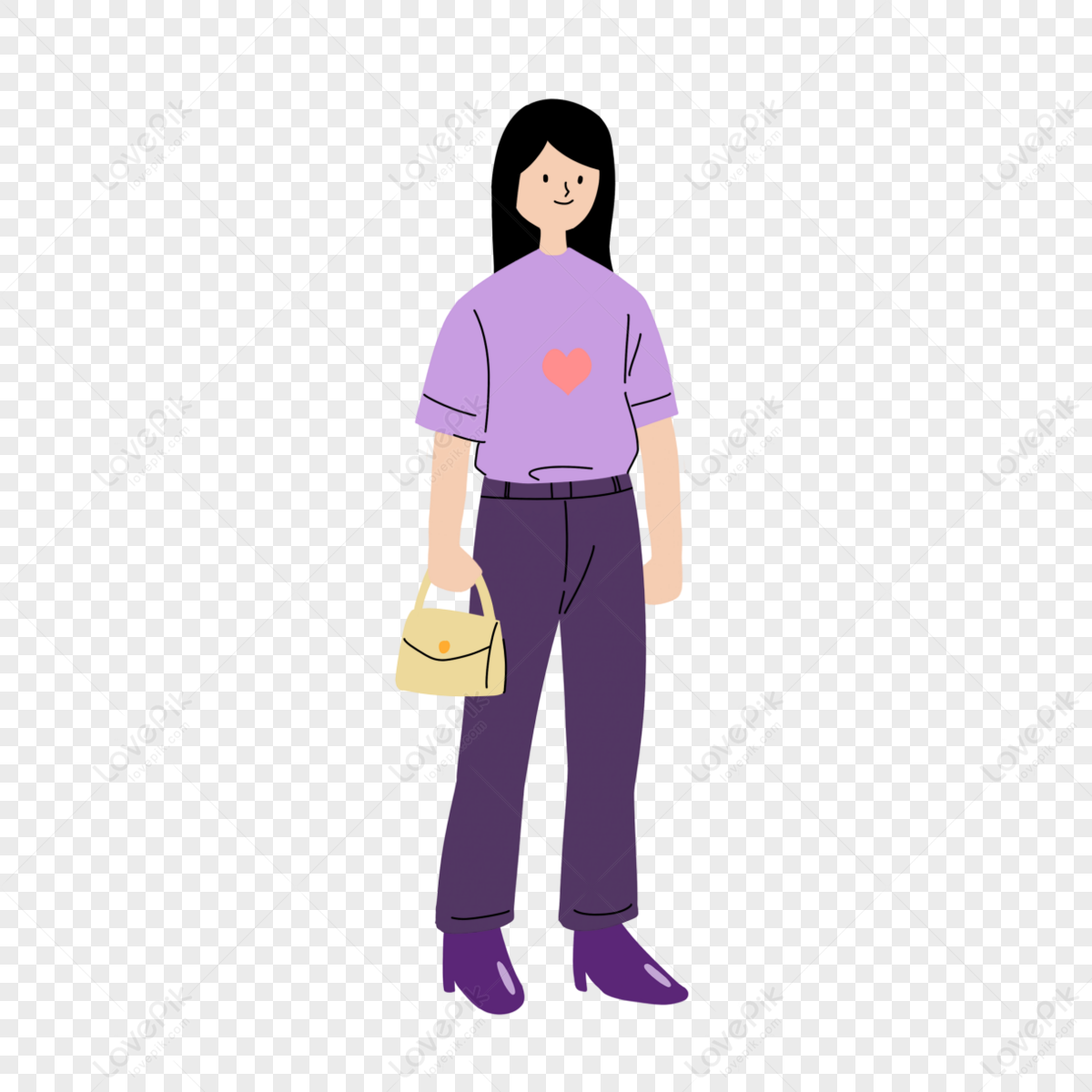 Fashion Girl, Dark Light, Dark Purple, Fashion Illustration PNG Transparent  Background And Clipart Image For Free Download - Lovepik