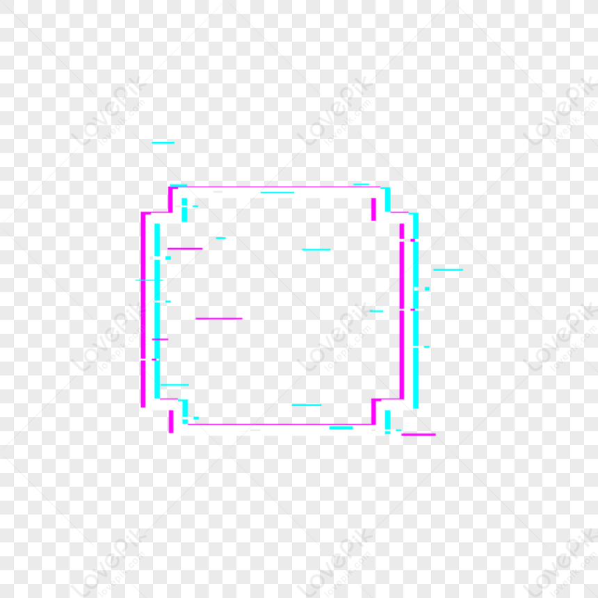 Falha Moldura Digital Colorida De Pixel PNG , Falha, Geométrico