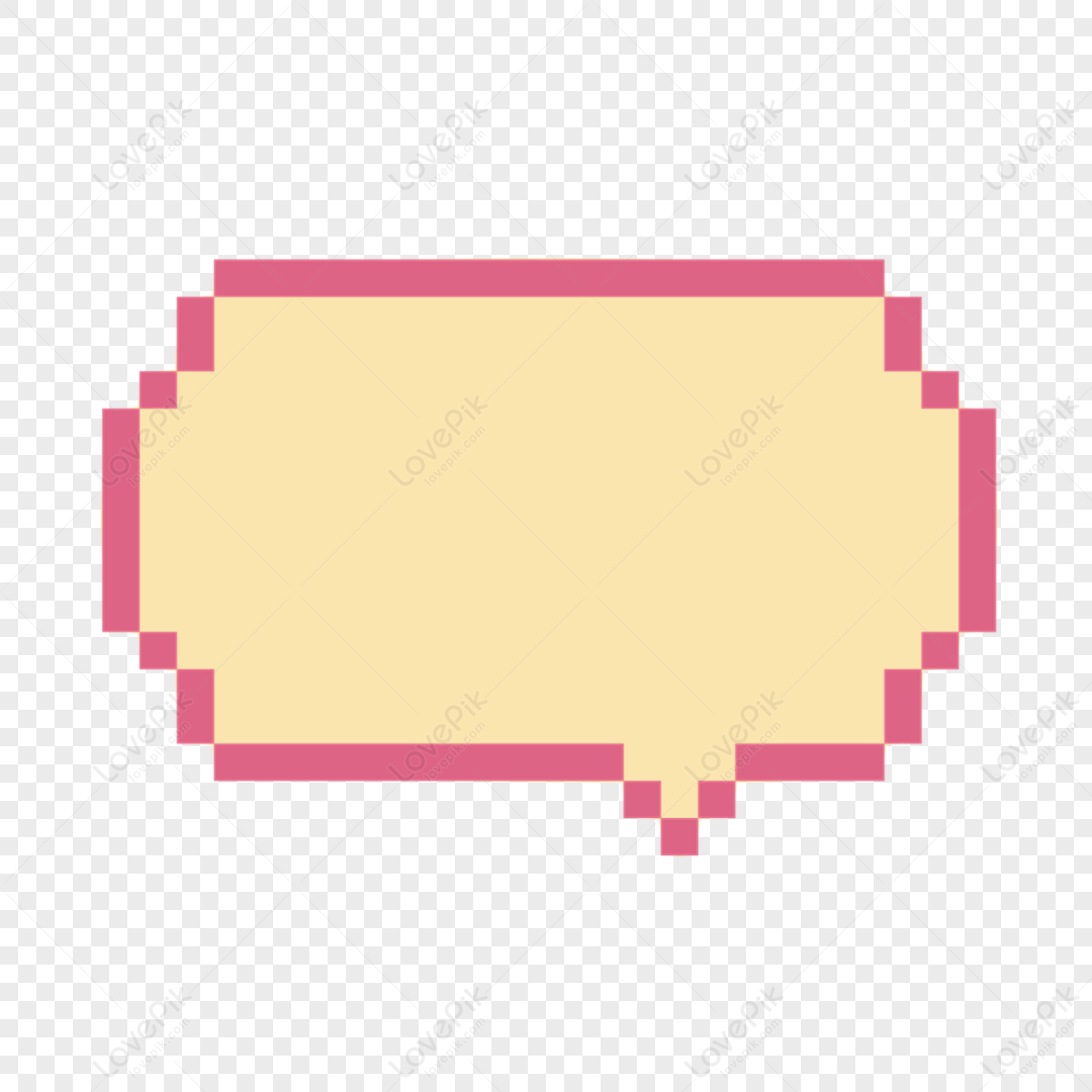 Pink Yellow Pixel Art Text Box Color Dialog,frame Free PNG And Clipart ...