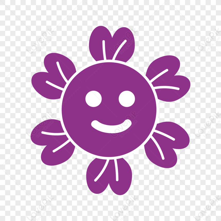 Purple Cartoon Cute Smile Flowerwhitesmileyplant Free Png And Clipart Image For Free Download 5834