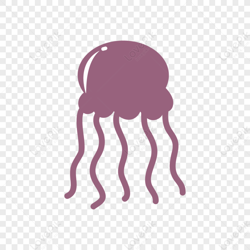 Purple Cute Cartoon Jellyfish,hand Draw,white,hand Drawing PNG White ...