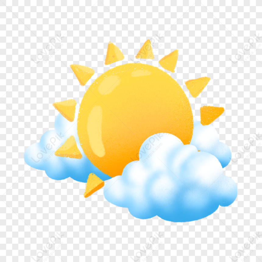 Weather Watercolor Cute Cloud Sun Yellow Sun Png Clouds Sun Free Png