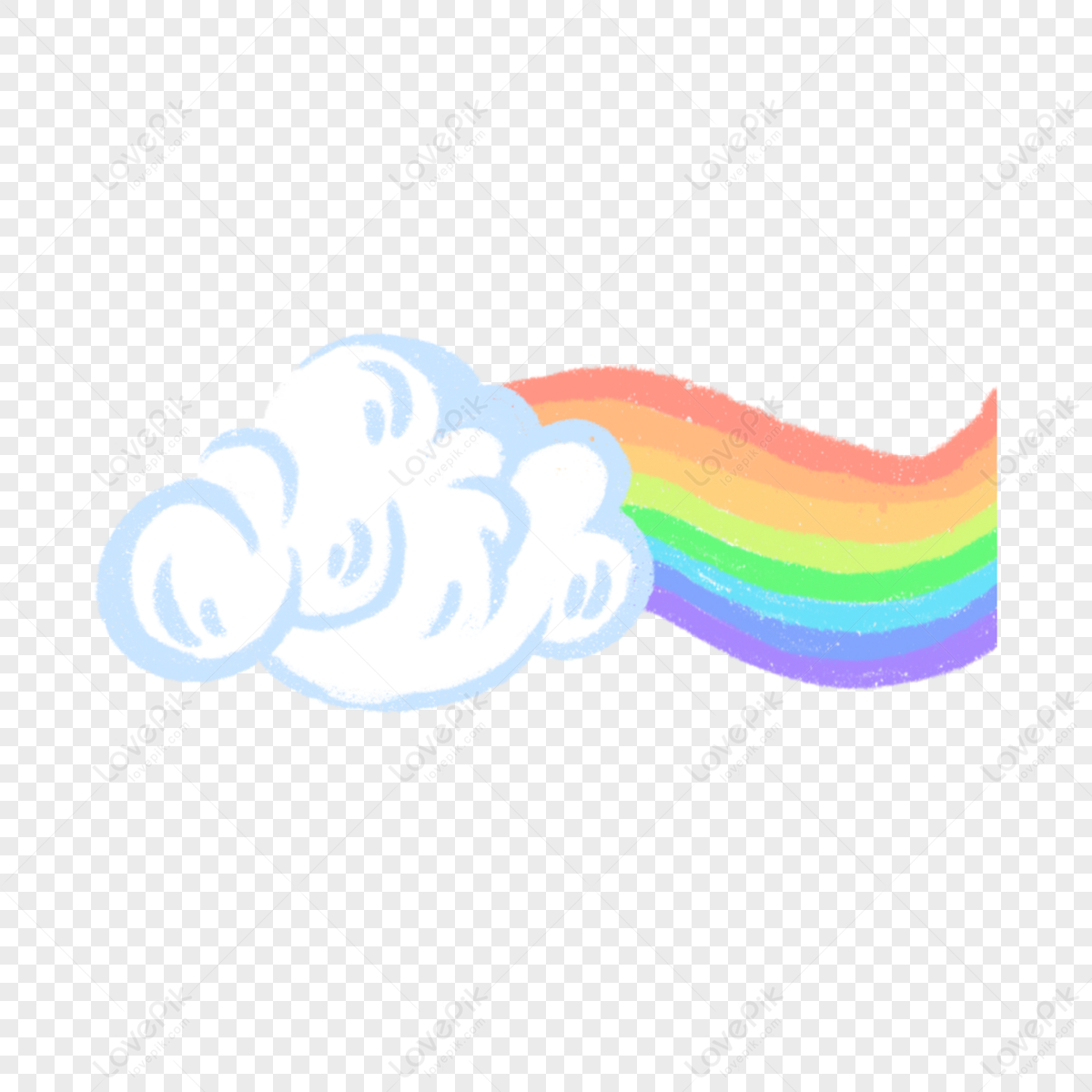 White Gradient Cartoon Cloud Rainbow Clip Art,gradient Clouds,rainbow ...