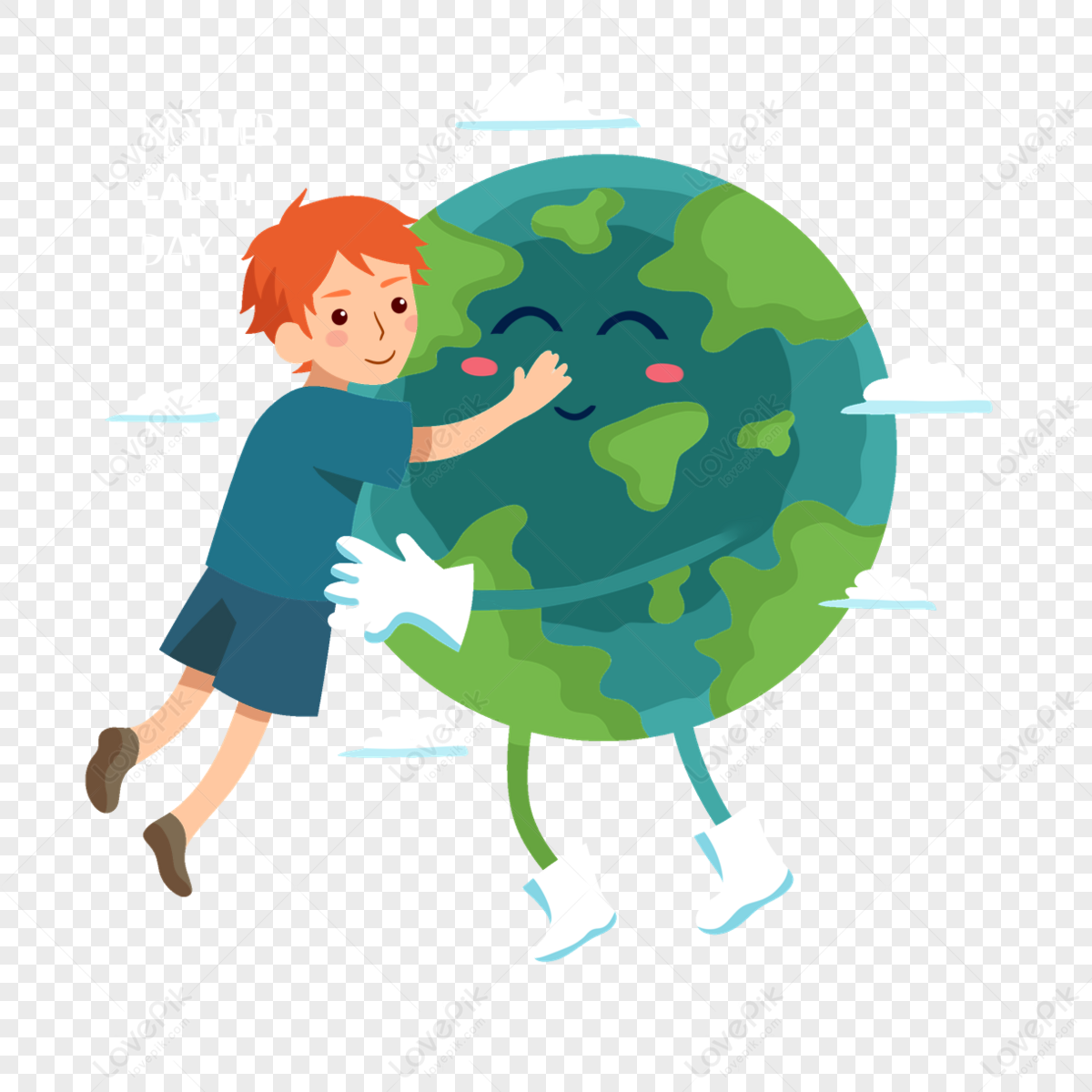 World Earth Day Cartoon Boy And Planens Earth Hug,embrace,mother PNG ...