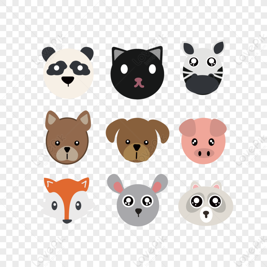 Cartoon Hand Drawn Animal Icons,color,hand Animation,line PNG ...