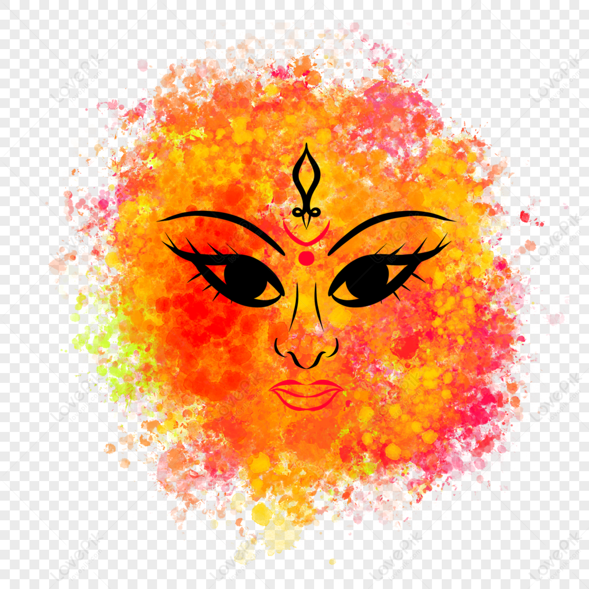 Durga Maa Face, Navratri, Durga Puja, Maa Durga PNG and Vector with  Transparent Background for Free Download | Durga maa, Line art design, Durga
