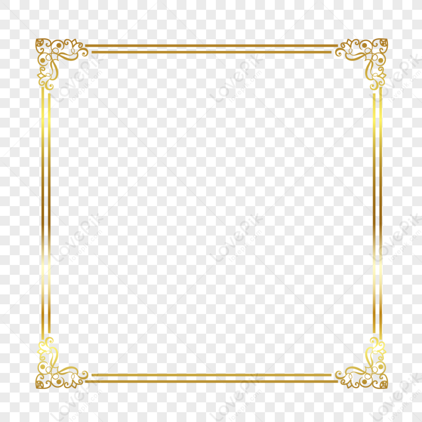 Elegant Golden Frame,creative,floral Frame,decorative Paintings Png 