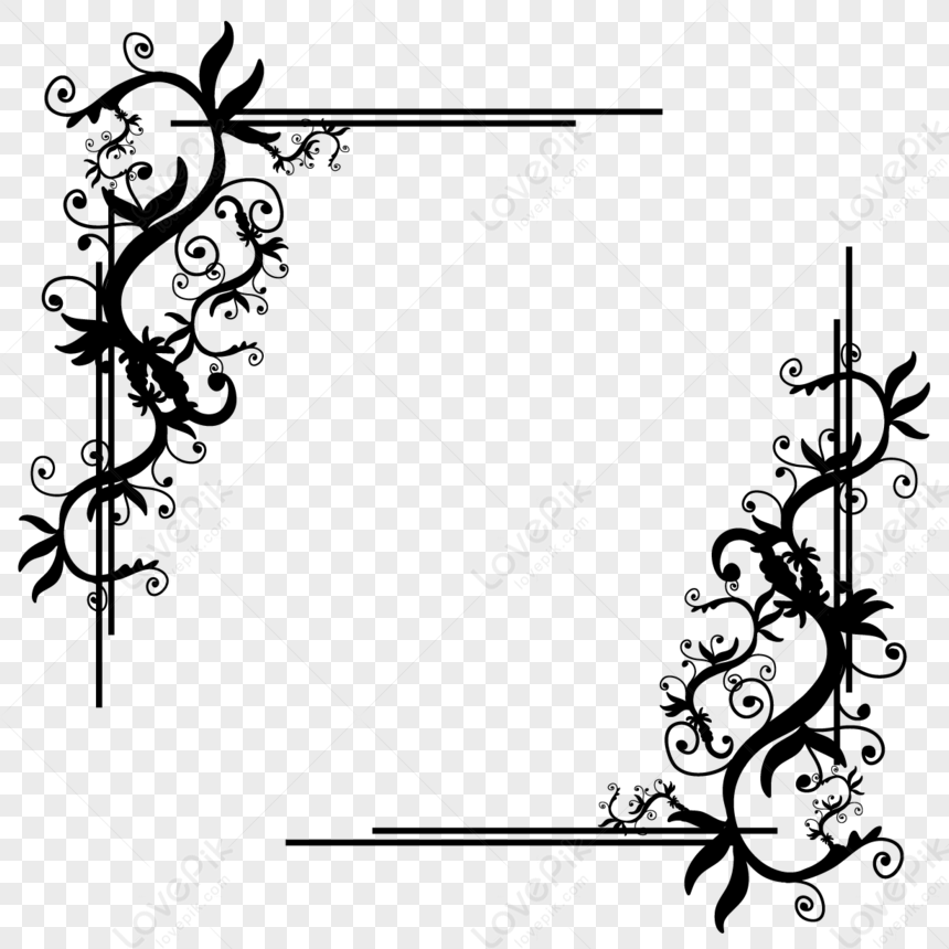 Black Border Pattern,frame,patterned Border,symmetry PNG White ...