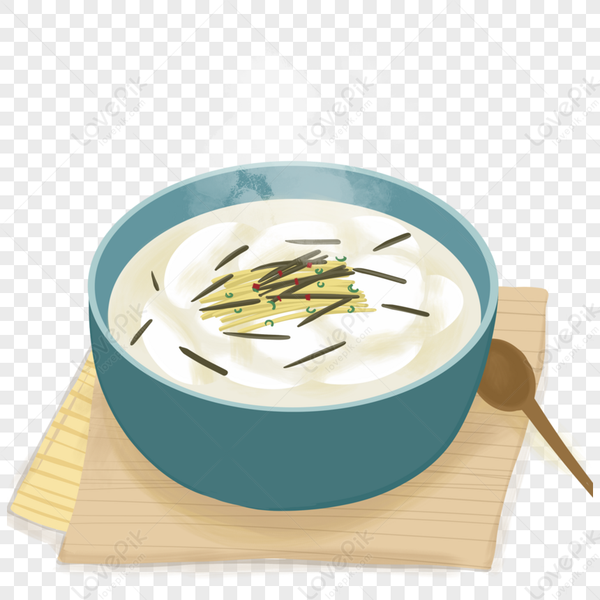 Illustrazione Della Zuppa Di Torta Di Riso Coreano Del Cibo
